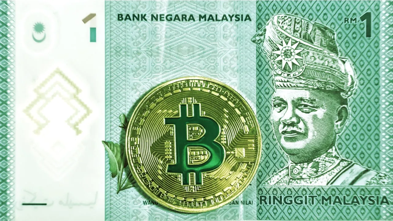 Bitcoin and a government-issued ringgit. Image: Shutterstock