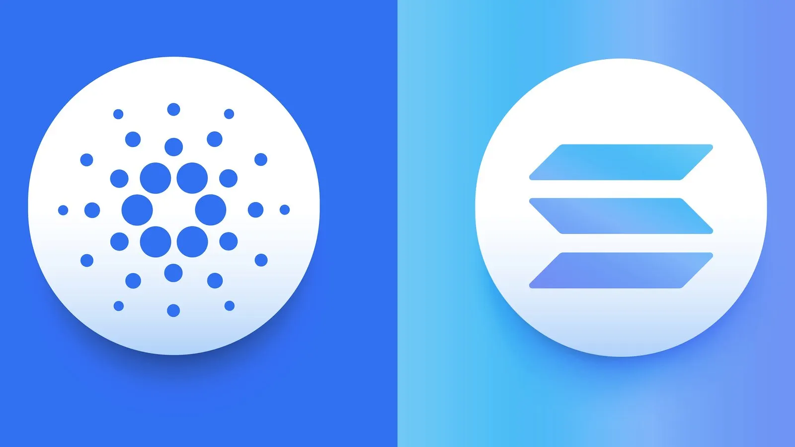 Cardano and Solana. Image: Shutterstock