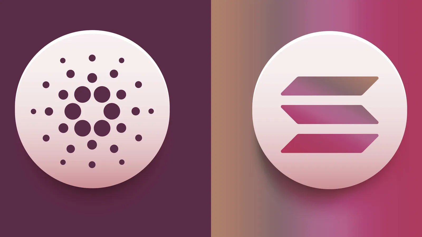 Cardano and Solana. Image: Shutterstock