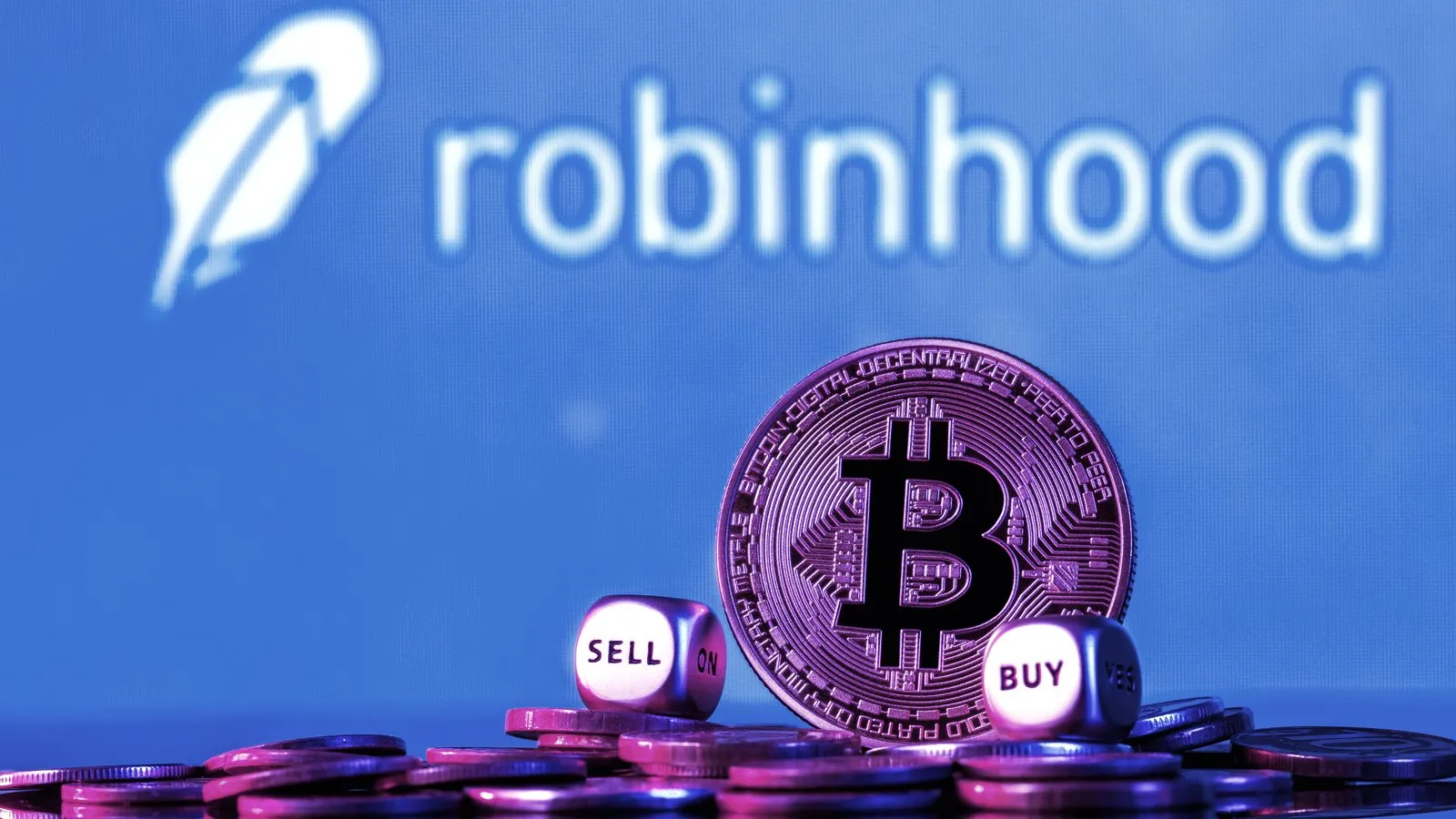 Bitcoin en Robinhood. Imagen: Shutterstock
