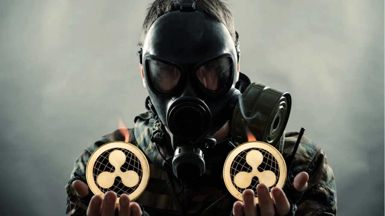 XRP supporter in gas mask