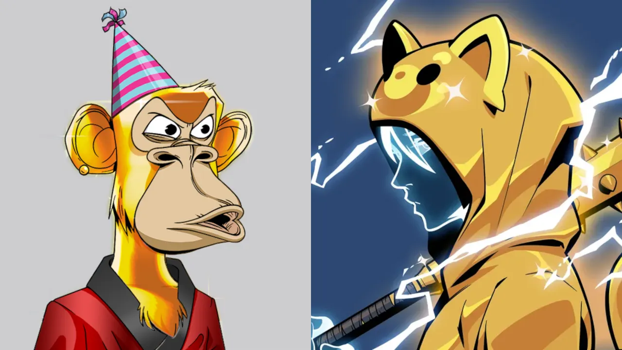 The NFT market generated more than $12 billion worth of trading volume in Q1 2022. Image: Bored Ape Yacht Club/Azuki