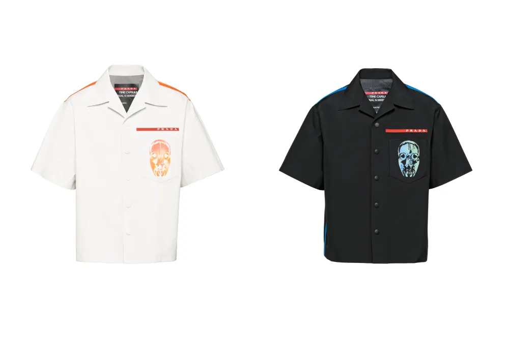 Estas camisetas de Prada x Cassius Hirst vienen con NFTs gratis. Imagen: Prada.