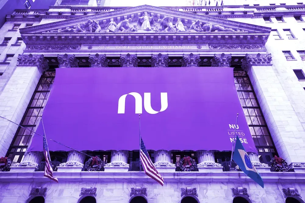 Logo de Nubank en Wall Street. Imagen: Divulgación