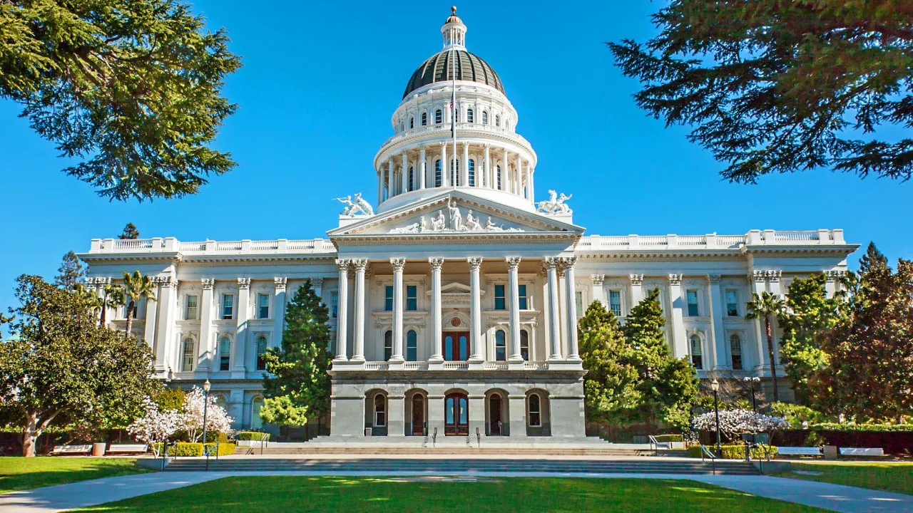 California state capitol building in Sacramento. Image: Shutterstock