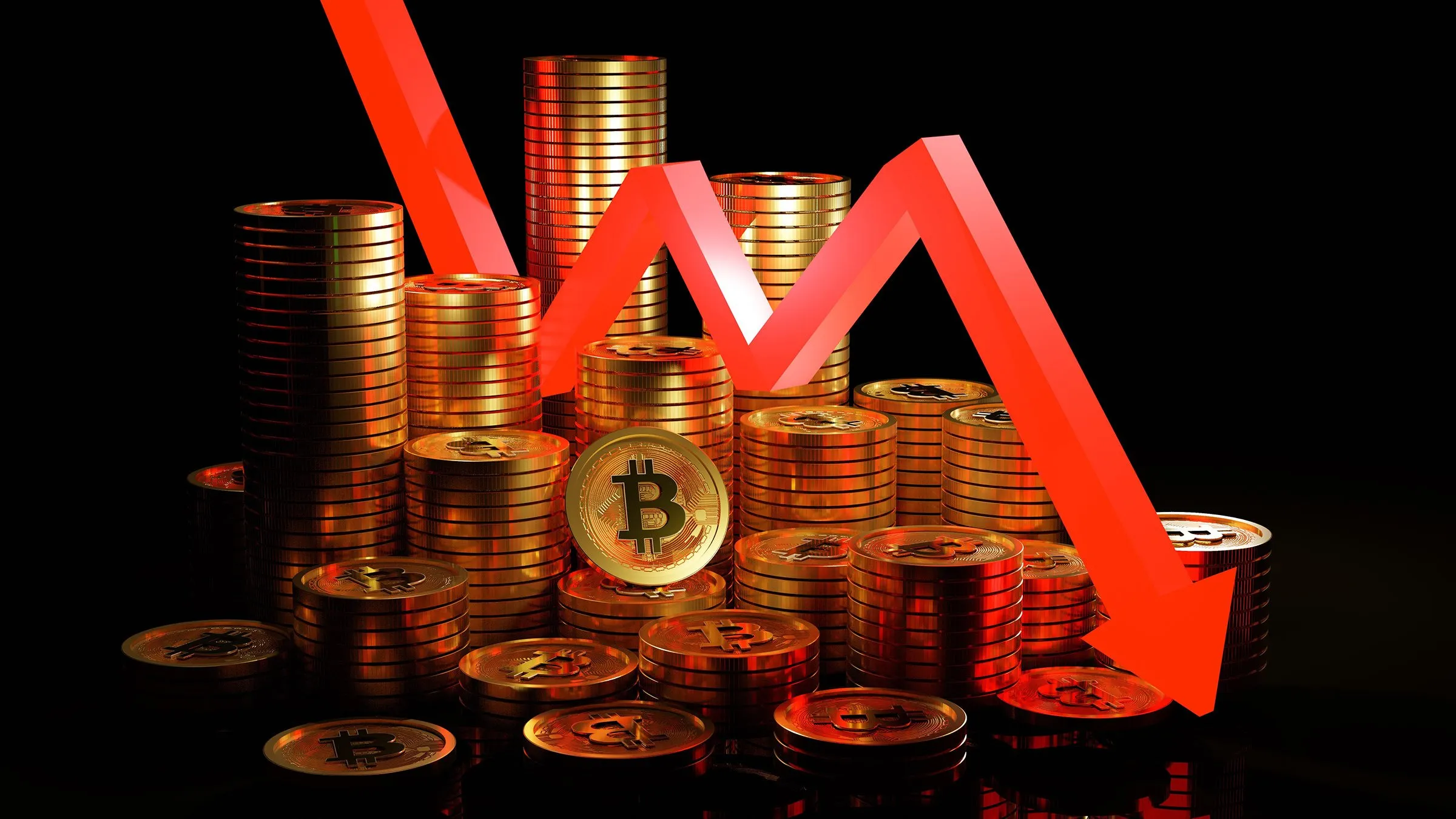 Bitcoin down. Image: Shutterstock