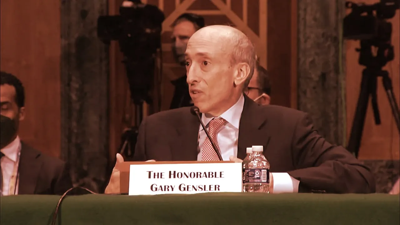 SEC Chair Gary Gensler speaking before a Senate committee hearing in 2022. Image: YouTube/
Senate Banking Housing and Urban Affairs Committee