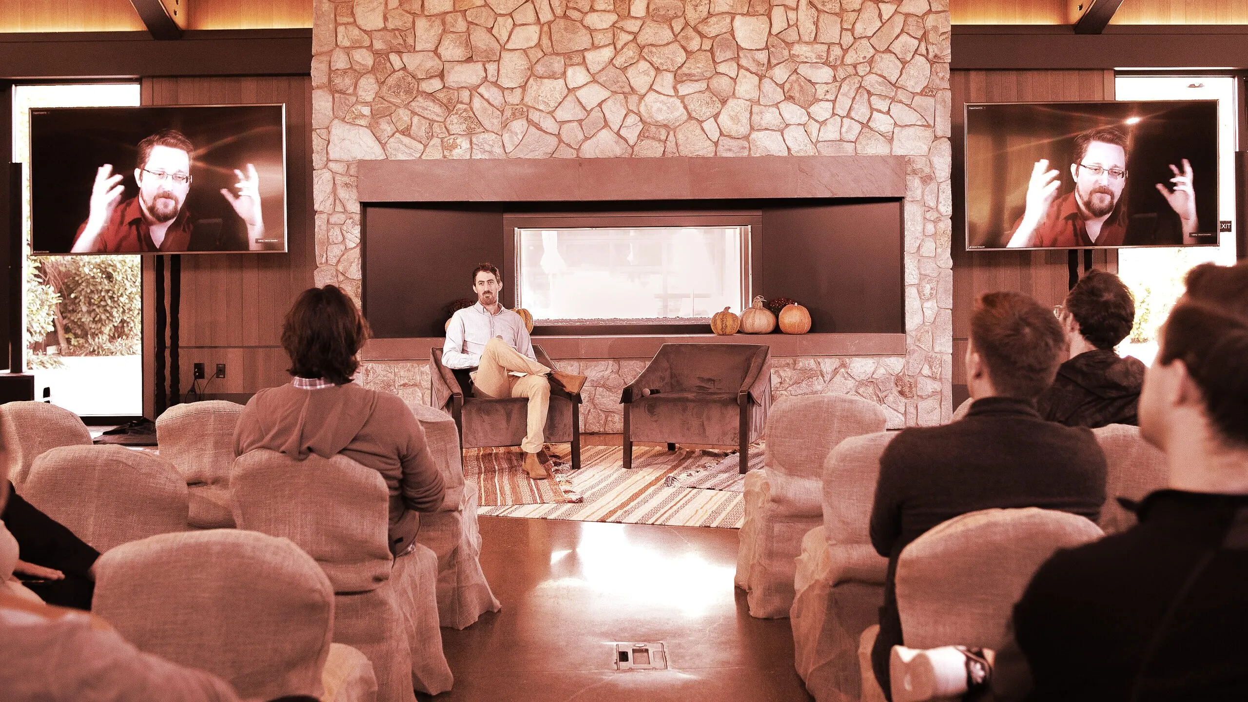 Edward Snowden interviewed by Decrypt Editor-in-Chief Dan Roberts at Camp Decrypt 2022.