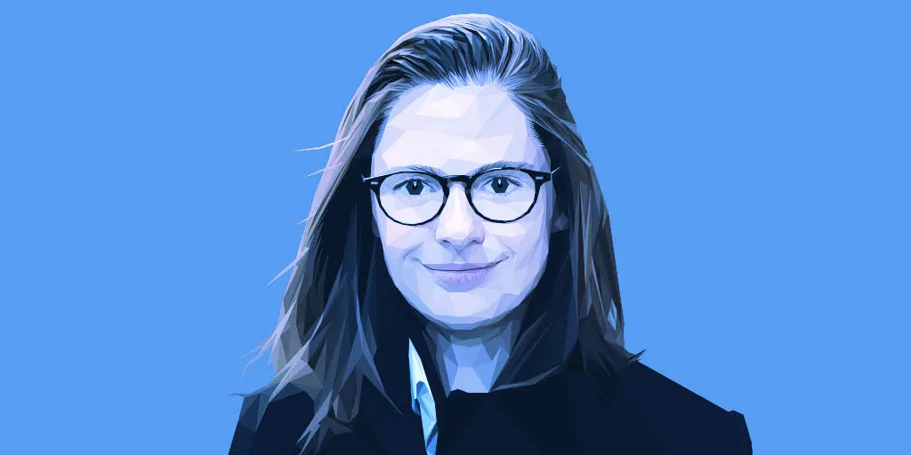 Kathleen Breitman on Decrypt's gm podcast (Art: Grant Kempster)