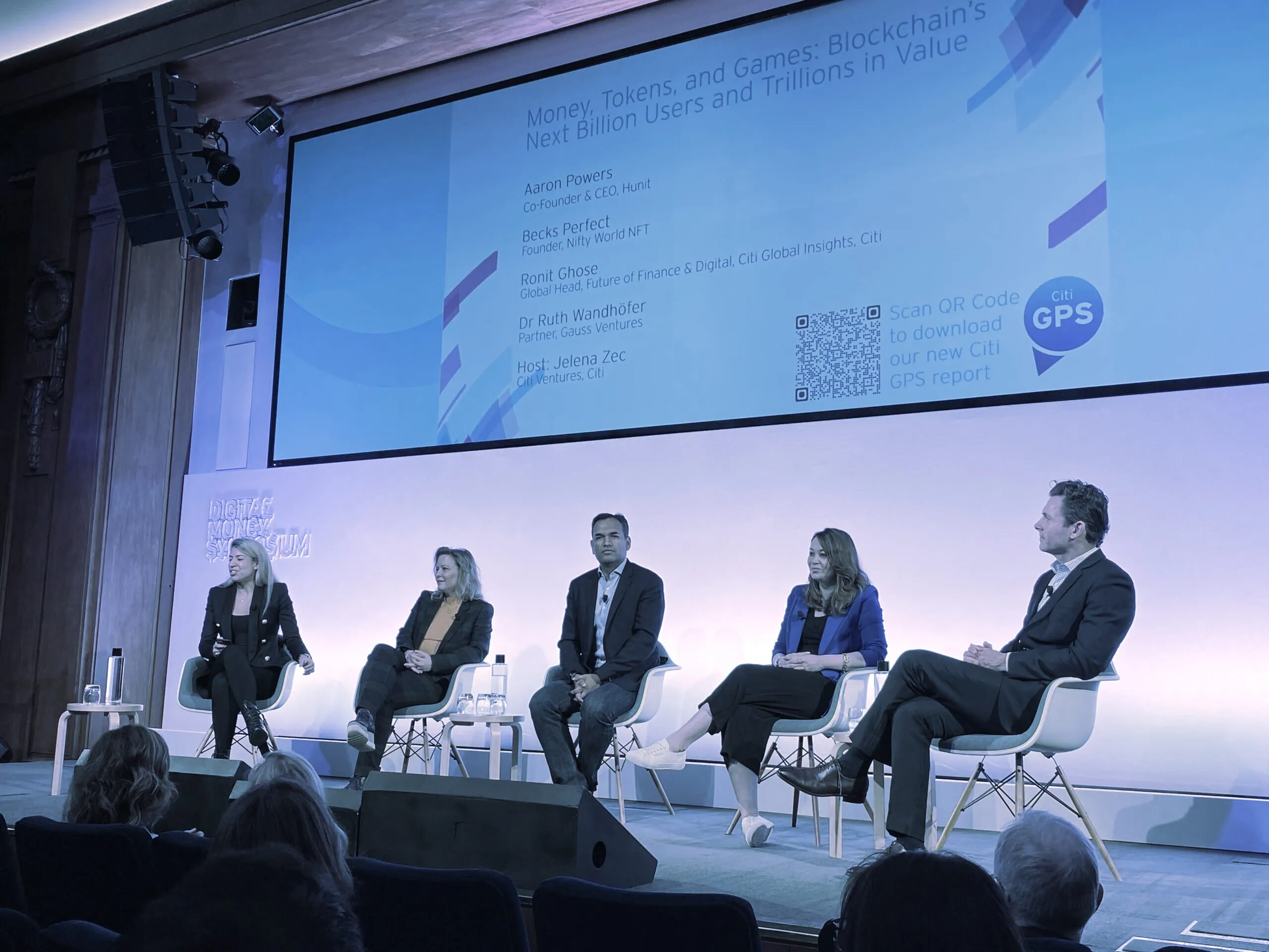 Panelists discussing the rise of crypto at the Citi Digital Money Symposium. Image: Decrypt.