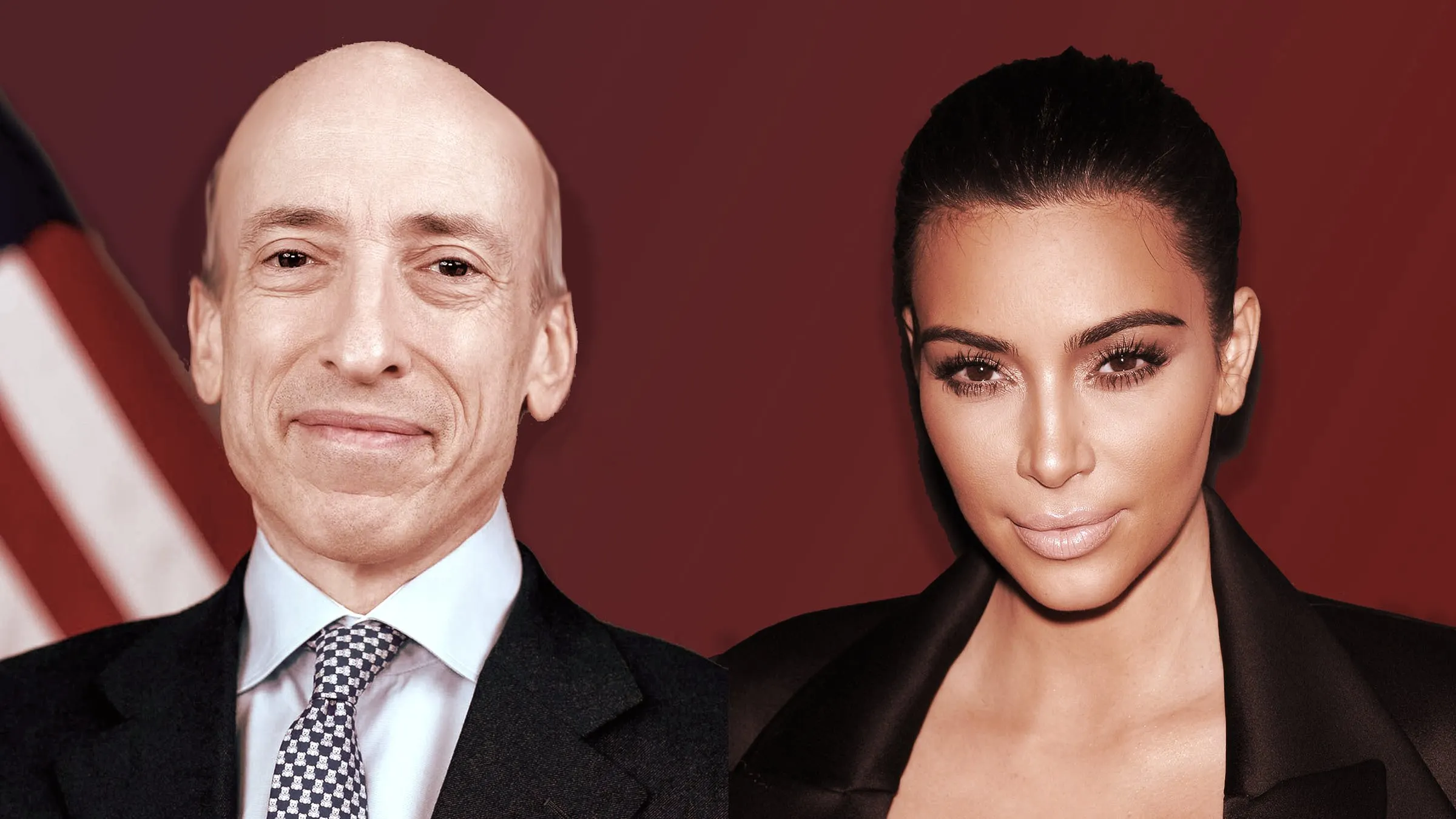 SEC Chair Gary Gensler and Kim Kardashian. Photos: SEC and Shutterstock