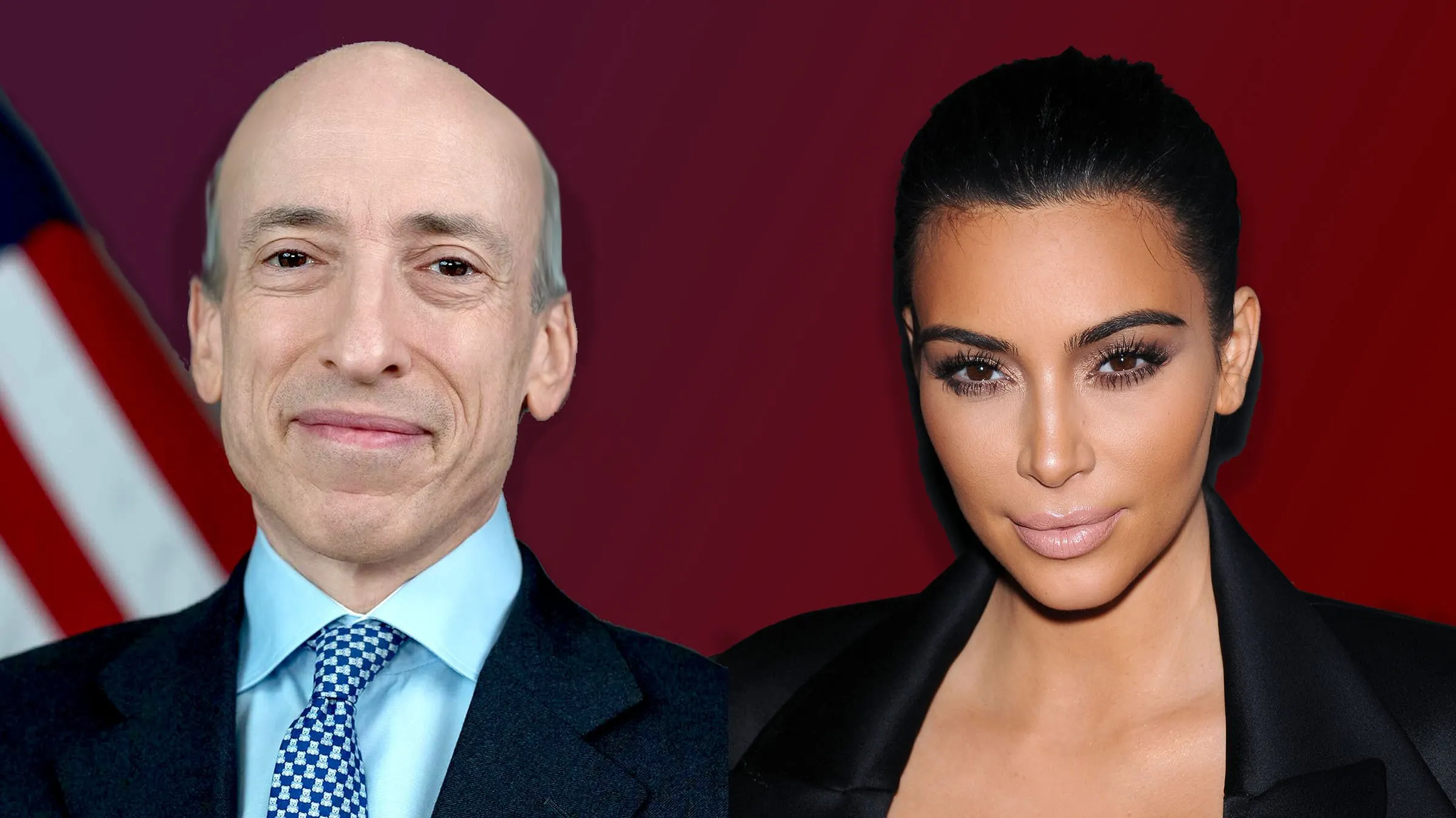 SEC Chair Gary Gensler and Kim Kardashian. Photos: SEC and Shutterstock