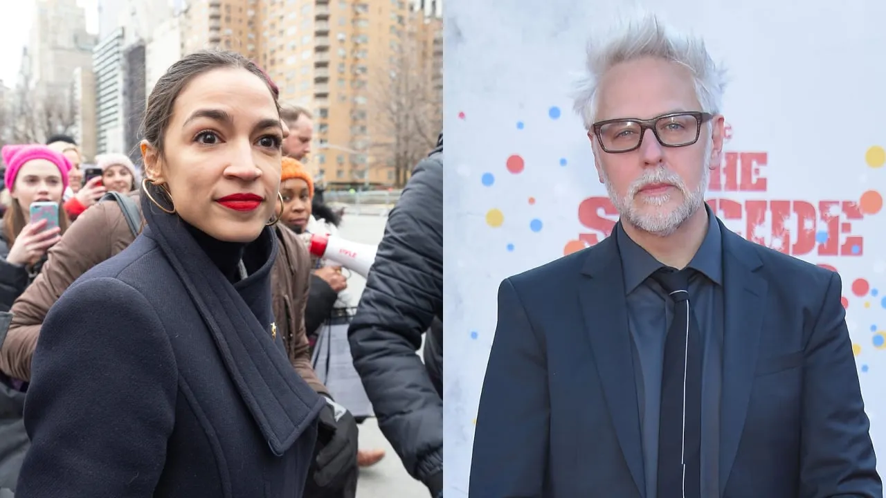 Alexandra Ocasio-Cortez and James Gunn. Images: Shutterstock
