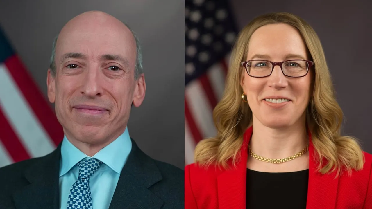 SEC Chair Gary Gensler and Commissioner Hester Peirce. Photos: SEC