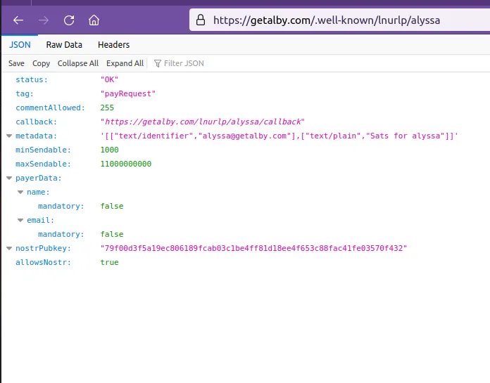 Downloading your user file on Alby for Bitcoin Lightning