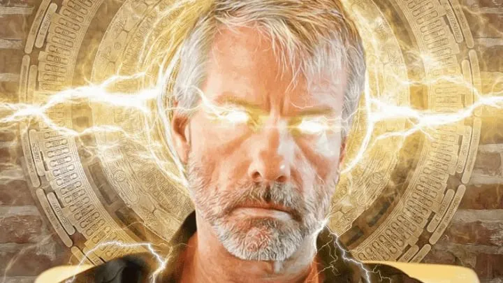 MicroStrategy founder Michael Saylor with Bitcoin laser eyes. Image: Michael Saylor/Twitter