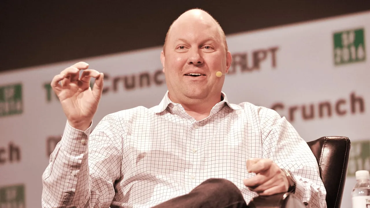 a16z founder Marc Andreessen at TechCrunch Disrupt in 2016. Image: Flickr/TechCrunch Disrupt