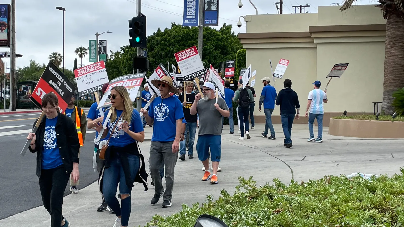 Striking writers in Hollywood