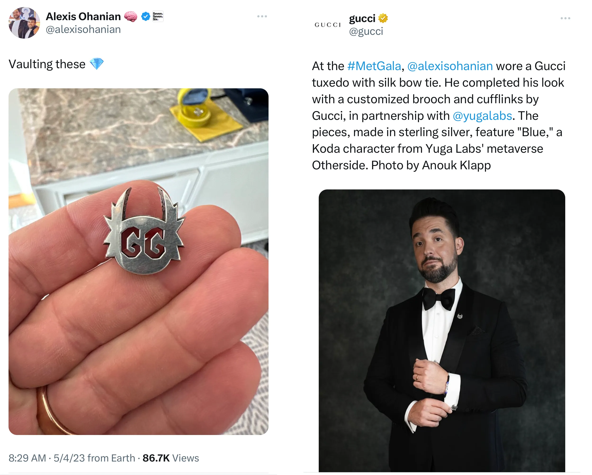 Broche Gucci de Alexis Ohanian