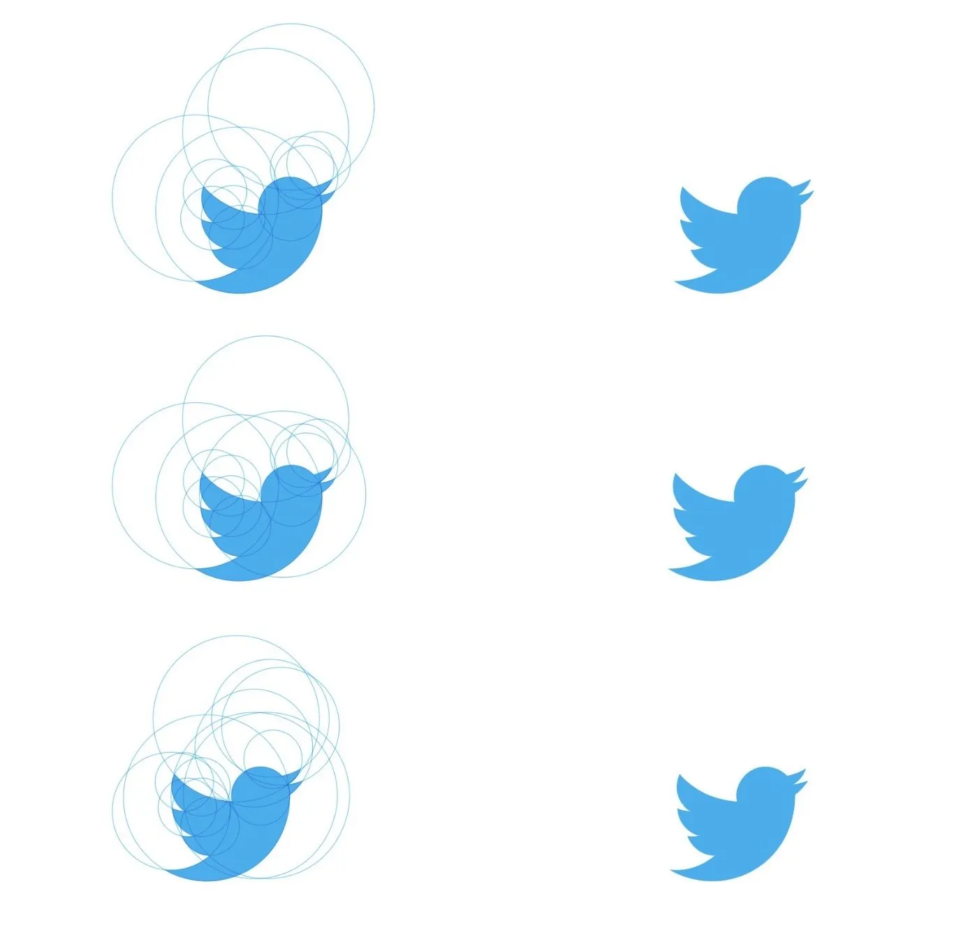 Boceto del logotipo de Twitter.