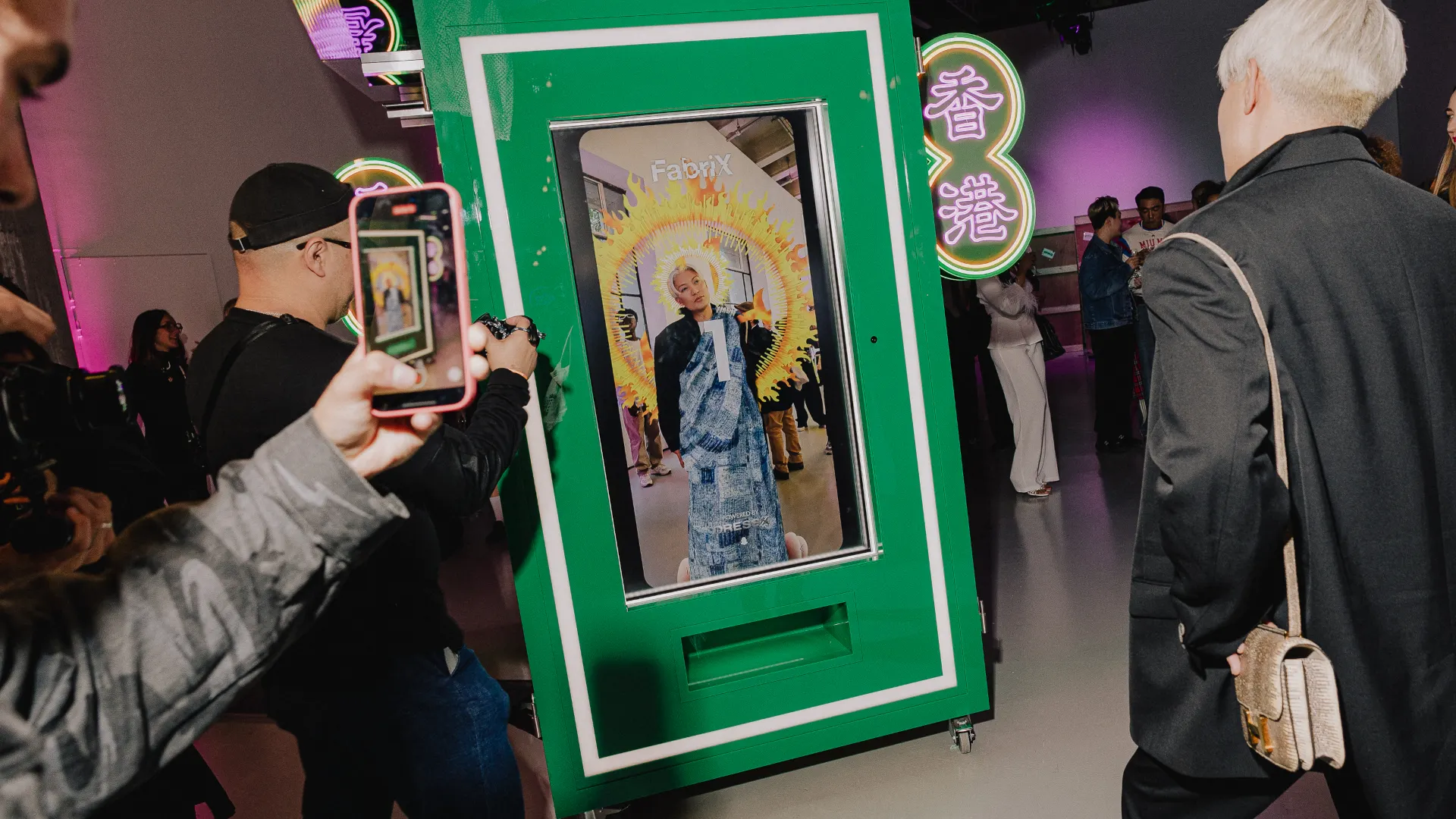 The Fabrix AR kiosk at Paris Fashion Week 2023. Image: Fabrix