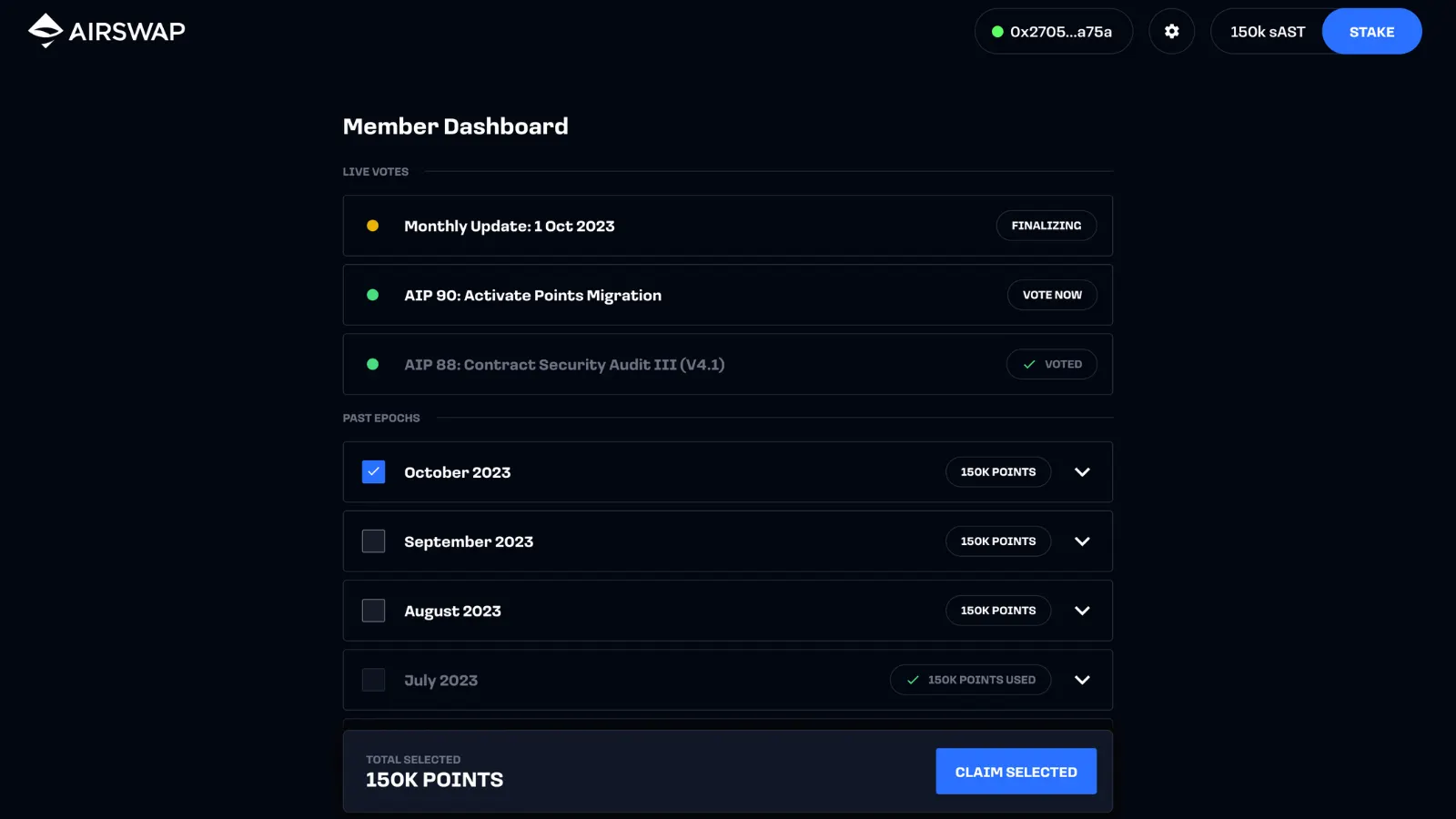 Airswap Dashboard