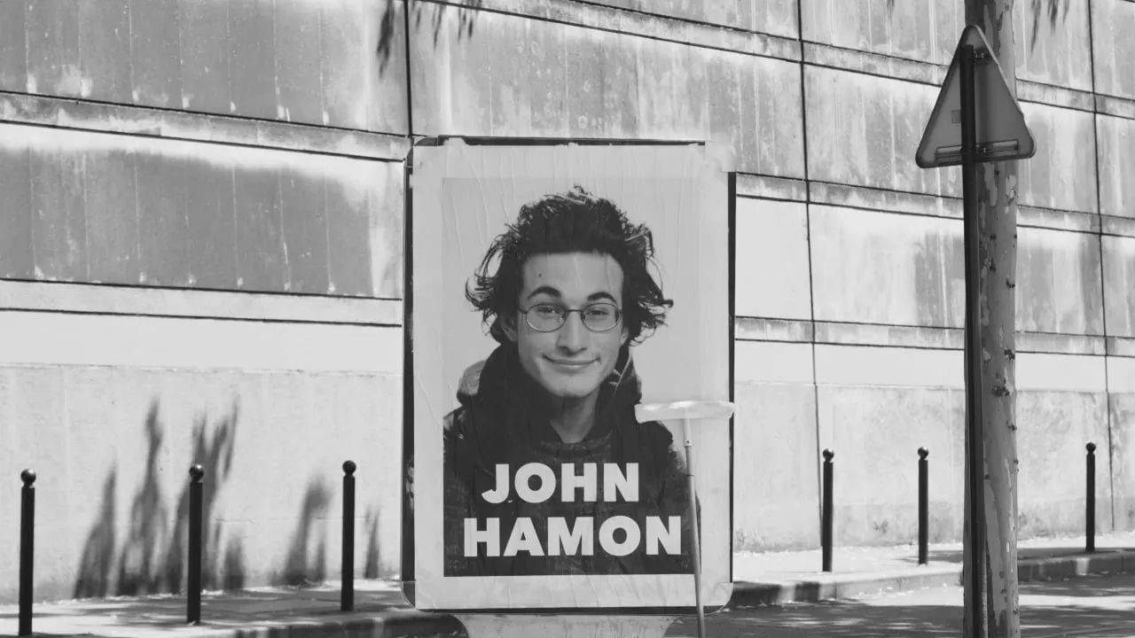 A poster of John Hamon as a 17-year-old.