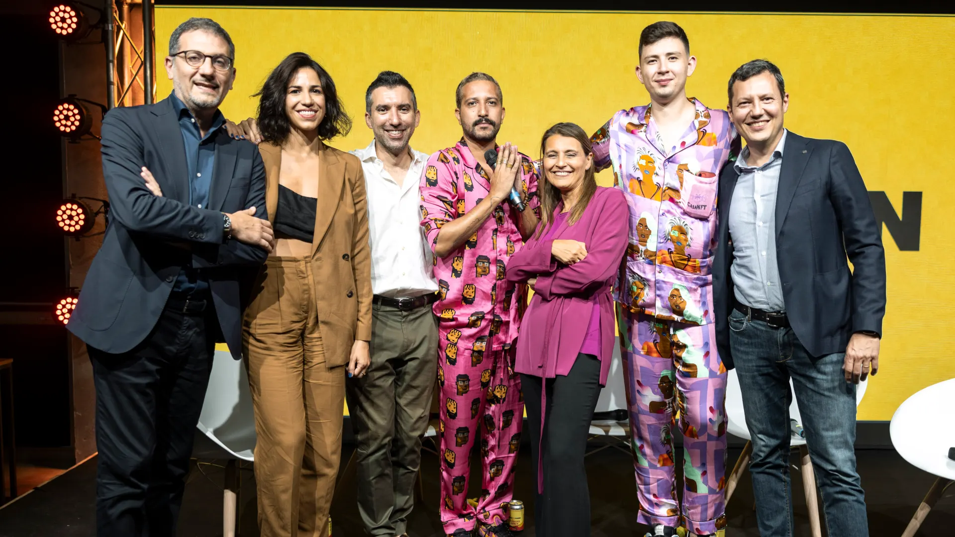 Speakers at the Web3 x Fashion event during Milan Fashion Week. Image: Sander Gansen/BananaCorp