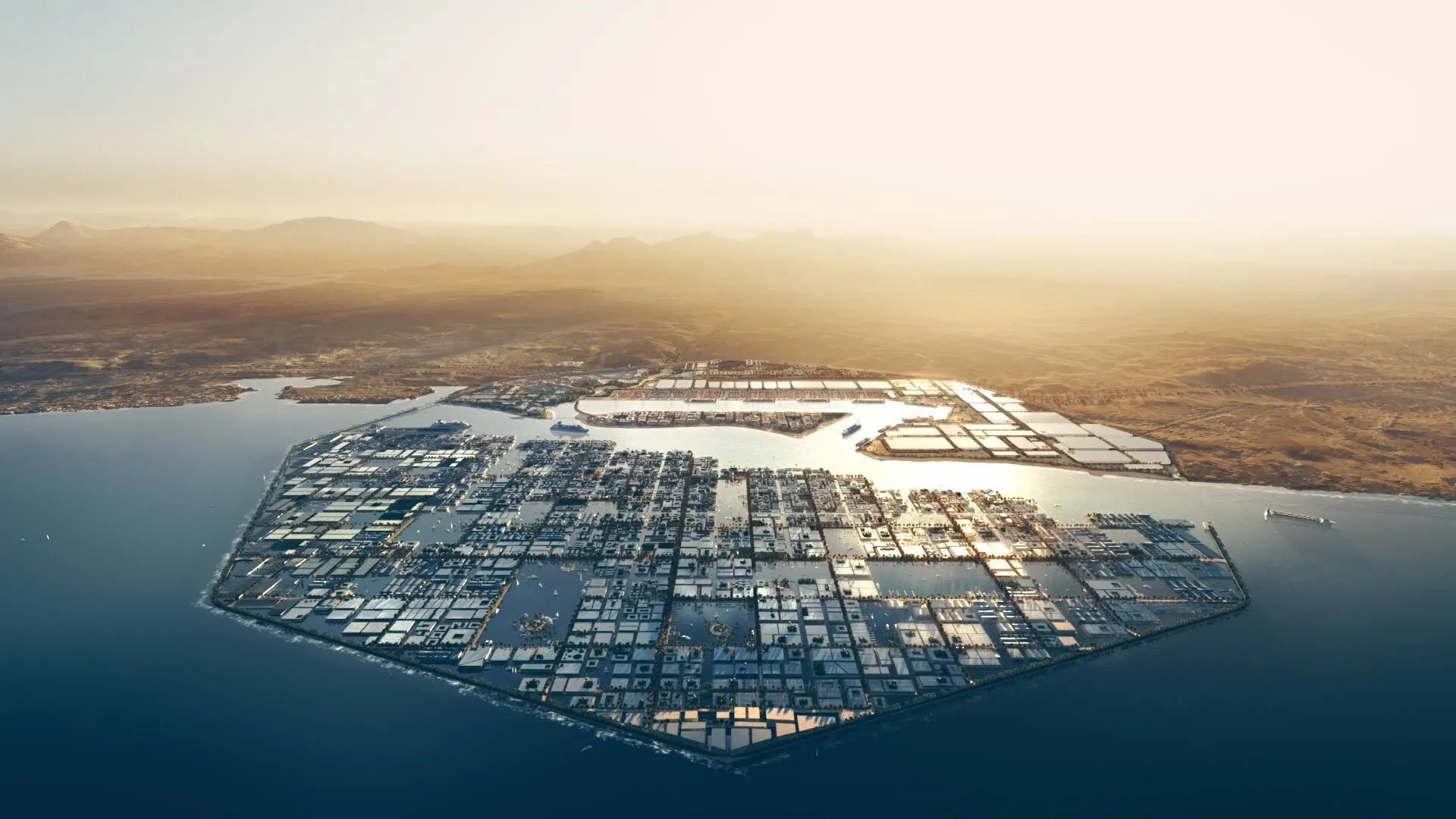 Concept art from Oxagon, part of the Neom city project. Image: Neom