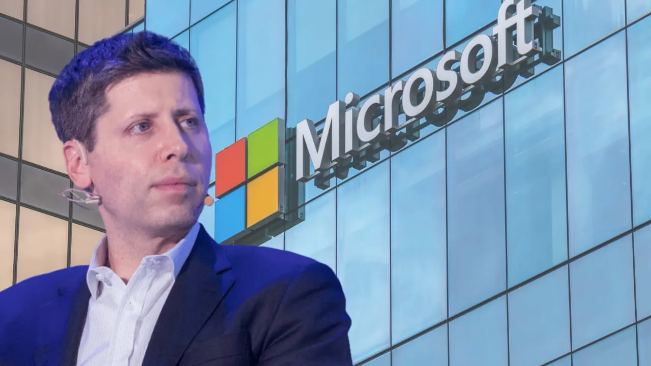 Sam Altman and Microsoft. Images: Shutterstock