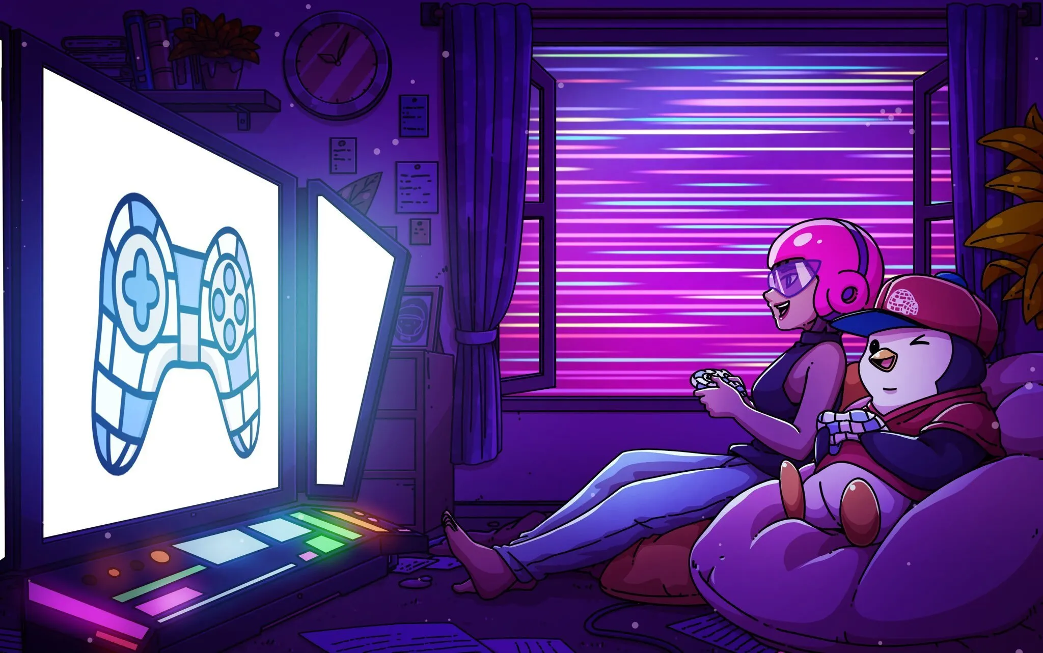 24 Anime Cyberpunk Girl Wallpaper Bundle Twitch Streaming 