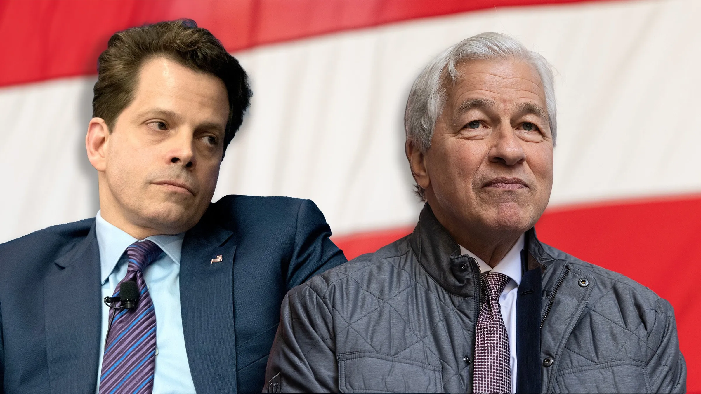 Anthony Scaramucci and Jamie Dimon. Photo illustration. Images: Al Teich and Lev Radin/Shutterstock