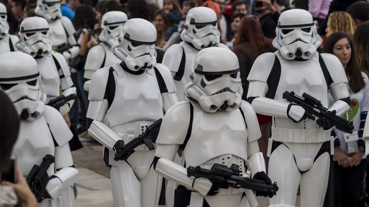 A squad of Stormtrooper fans in costume. Image: Shutterstock