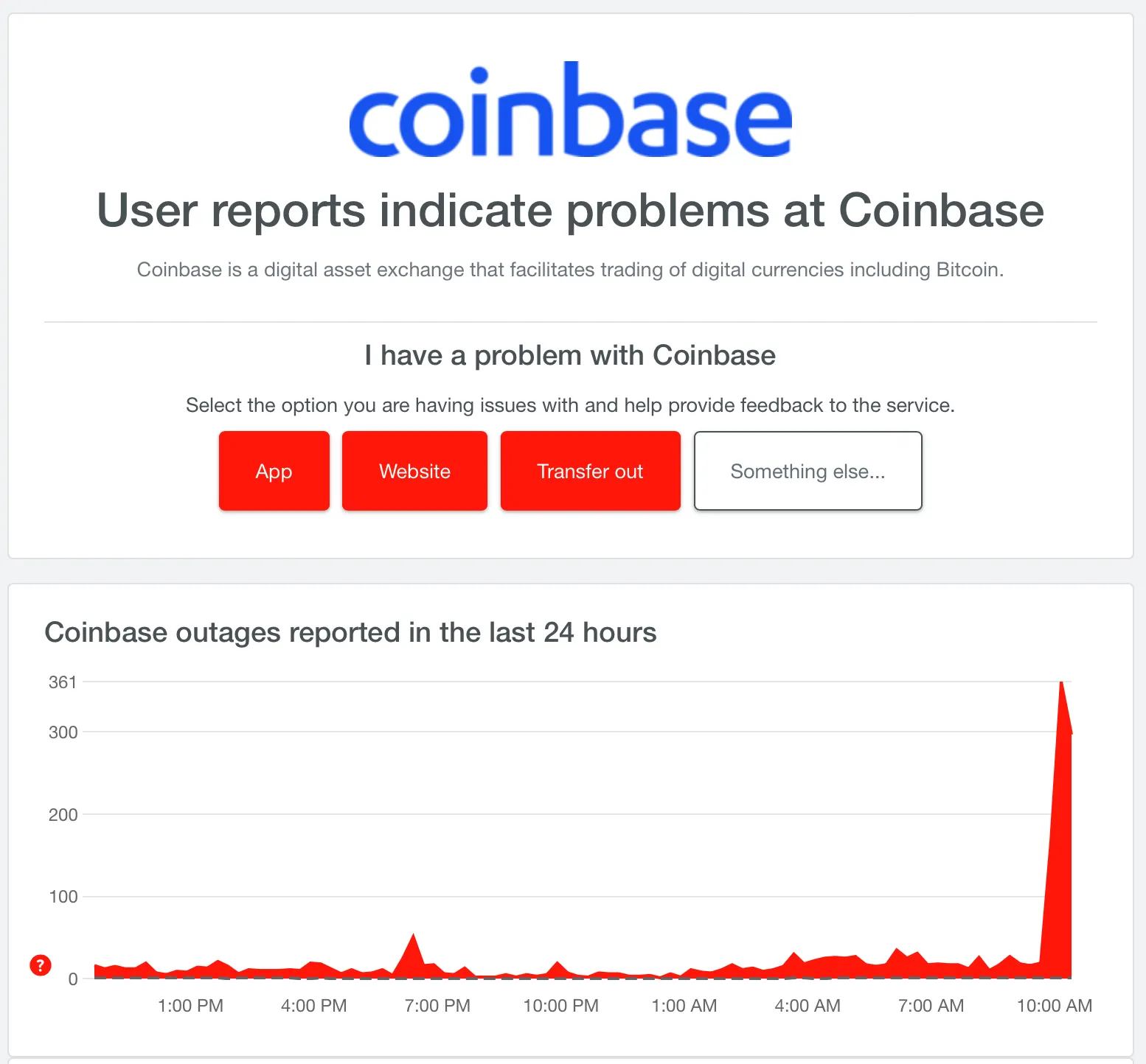 Coinbase Outage