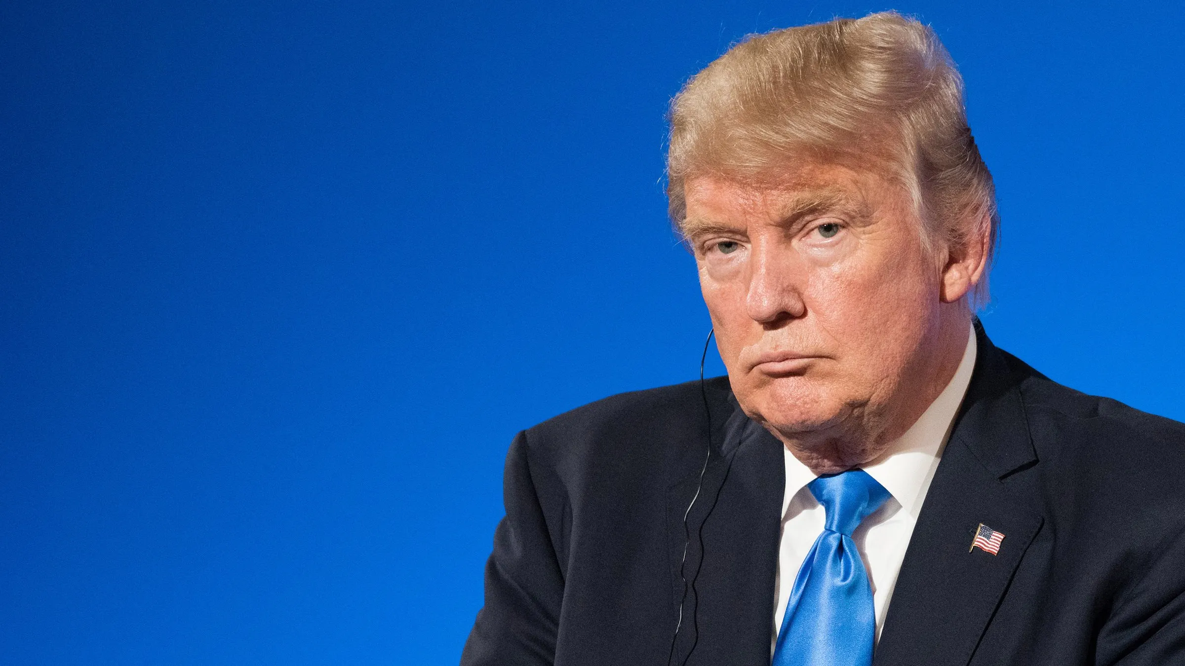 Donald Trump at a 2017 meeting with the French president at Elysee Palace. Image: Frederic Legrand/COMEO/Shutterstock