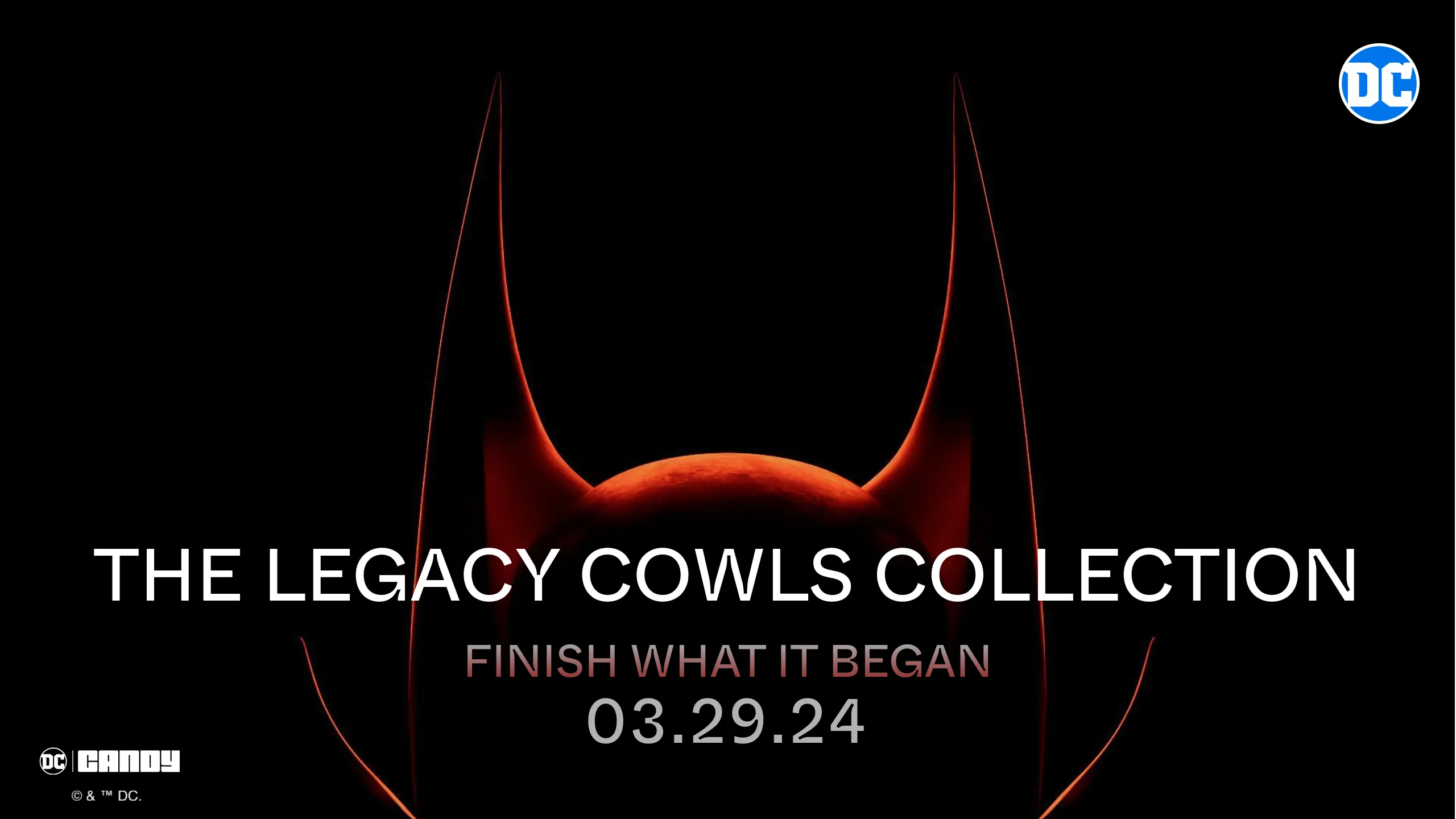 Kunstværk fra Batman Legacy Cowls Collection