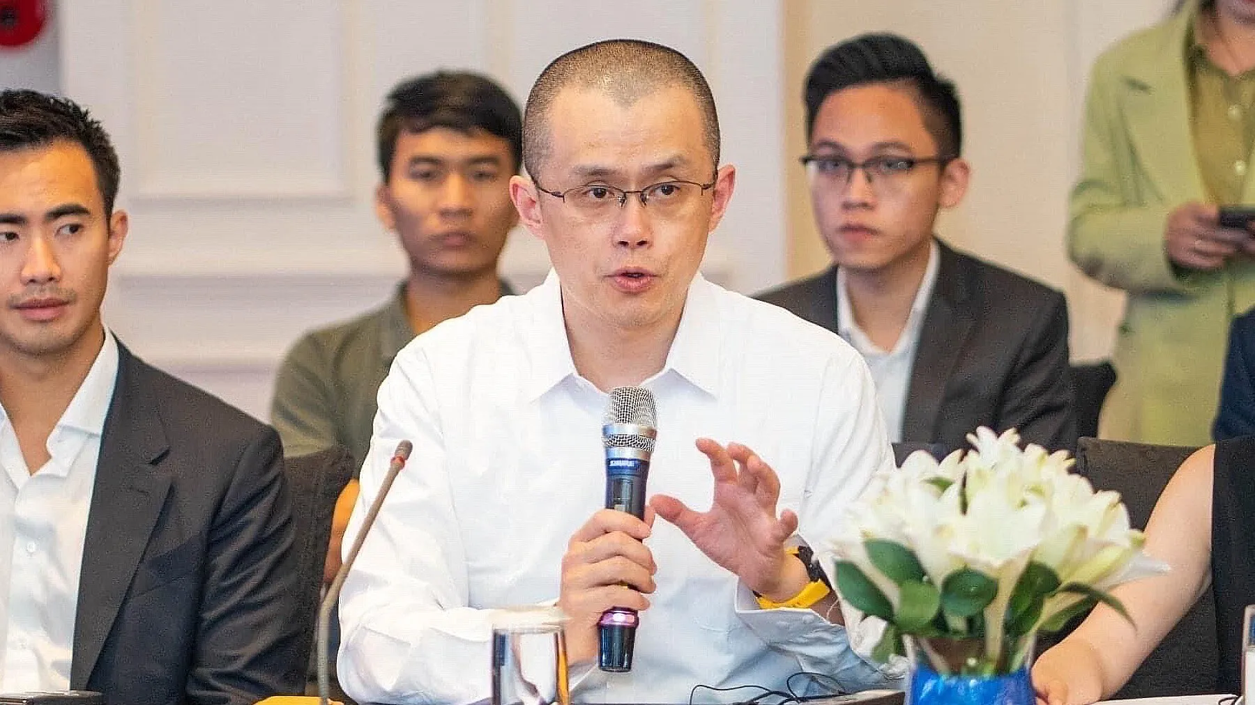 Changpeng ”CZ” Zhao speaking at the Vietnam NFT Summit in 2022. Image: Aevozer/Wikimedia Commons