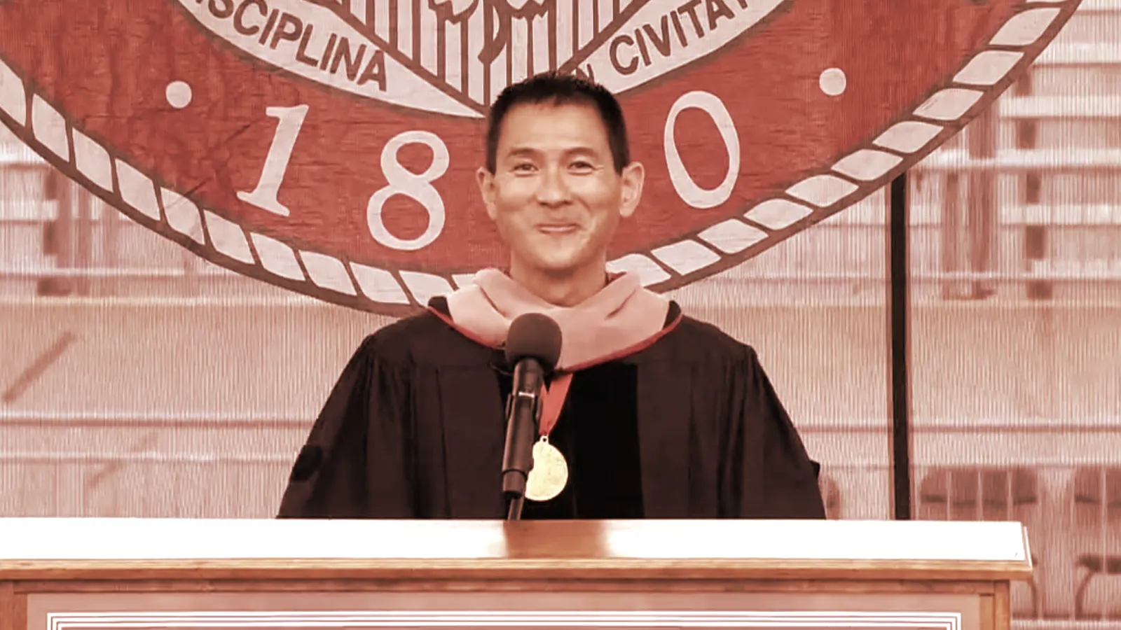 Chris Pan appeared grateful to be the OSU commencement speaker. Image: OSU