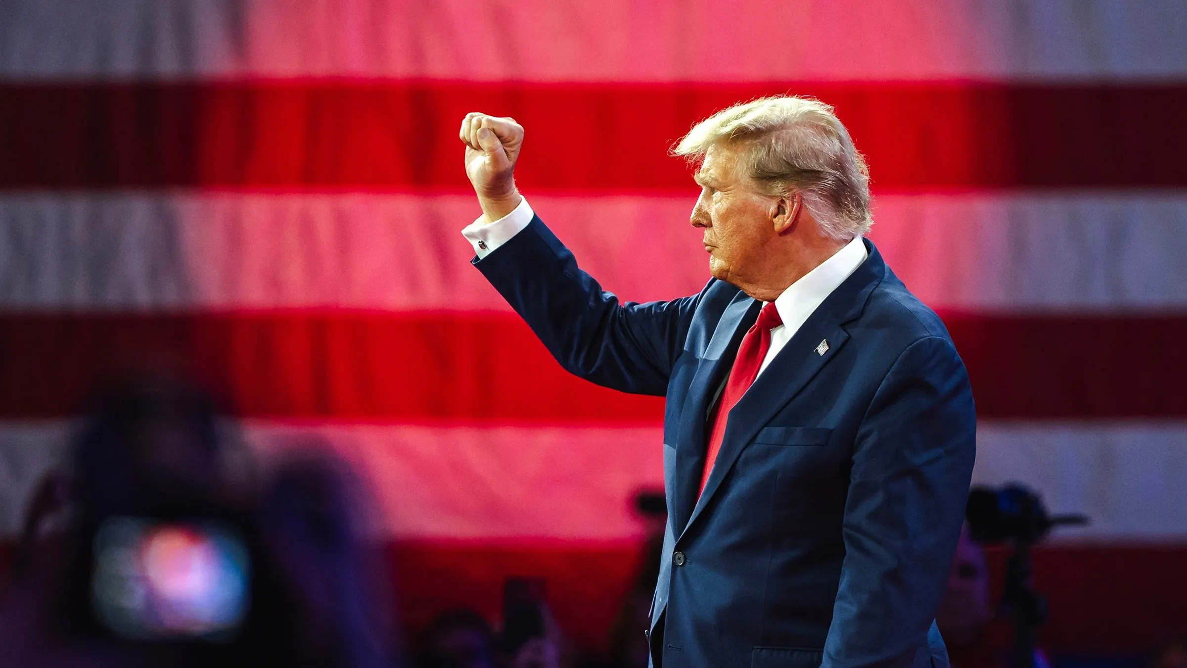 Donald Trump speaks at CPAC 2024. Image: Jonah Elkowitz/Shutterstock