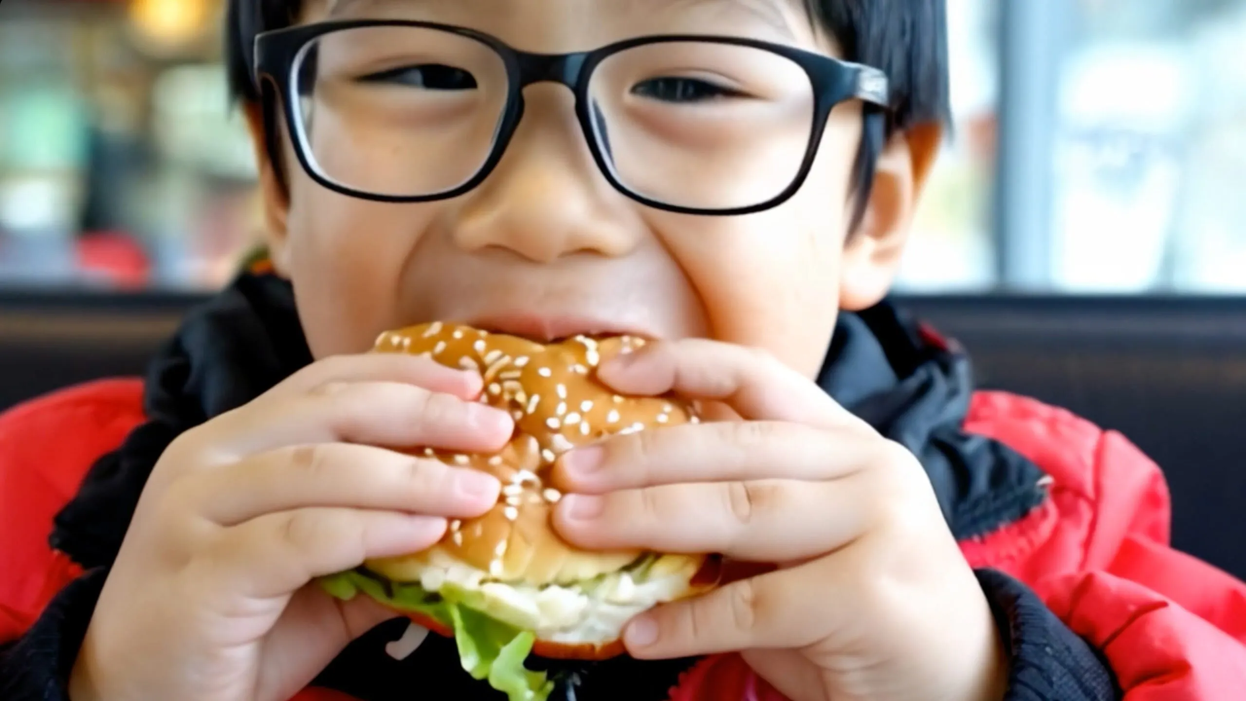 Clingeye AI video eating a burger