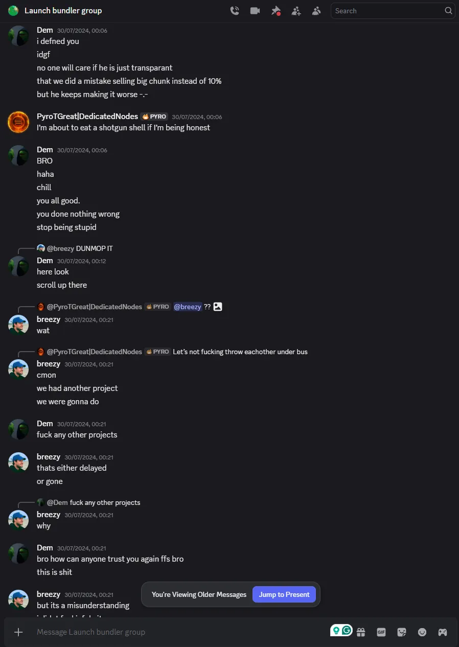 Screenshot of FLOG Discord chat.