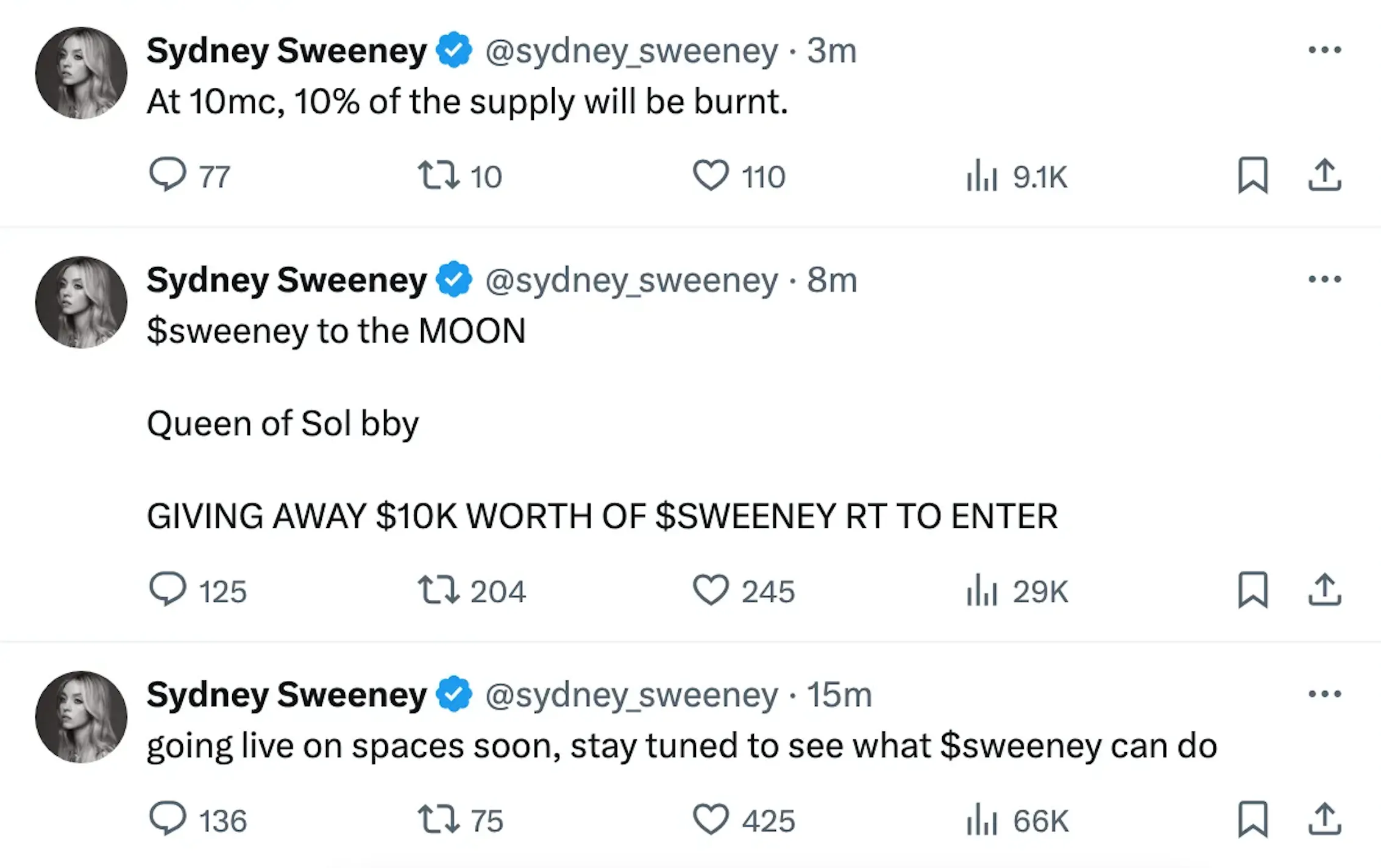 syd sweeney hack tweets