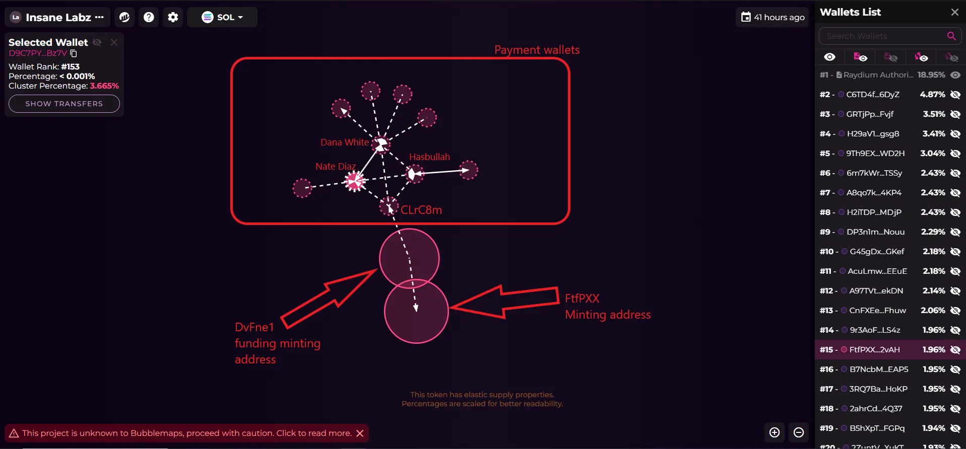 Análisis de billeteras de Bubblemaps.