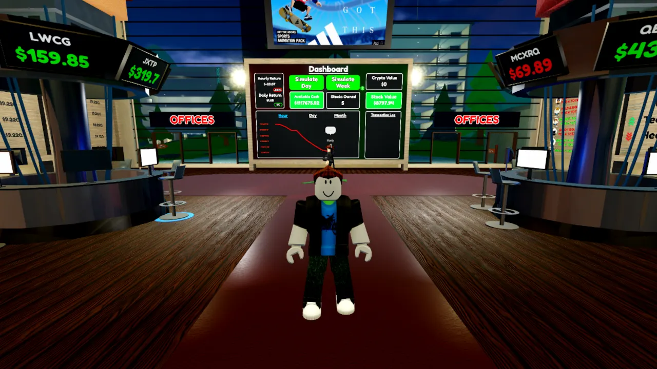 A screenshot from Roblox game StockRise. Image: PiP World