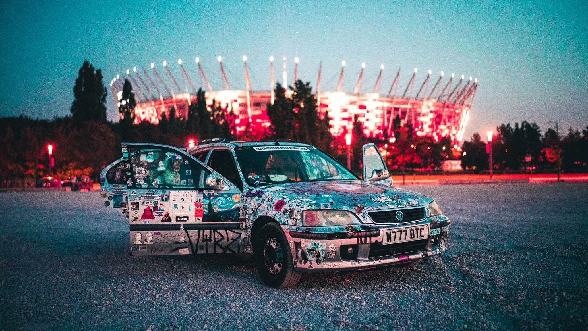 The Meme Machine outside Kazimierz Górski National Stadium. Image: The Meme Machine.