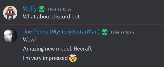 Stability AI researcher Joe Penna on Recraft V3. Image: Discord screenshot