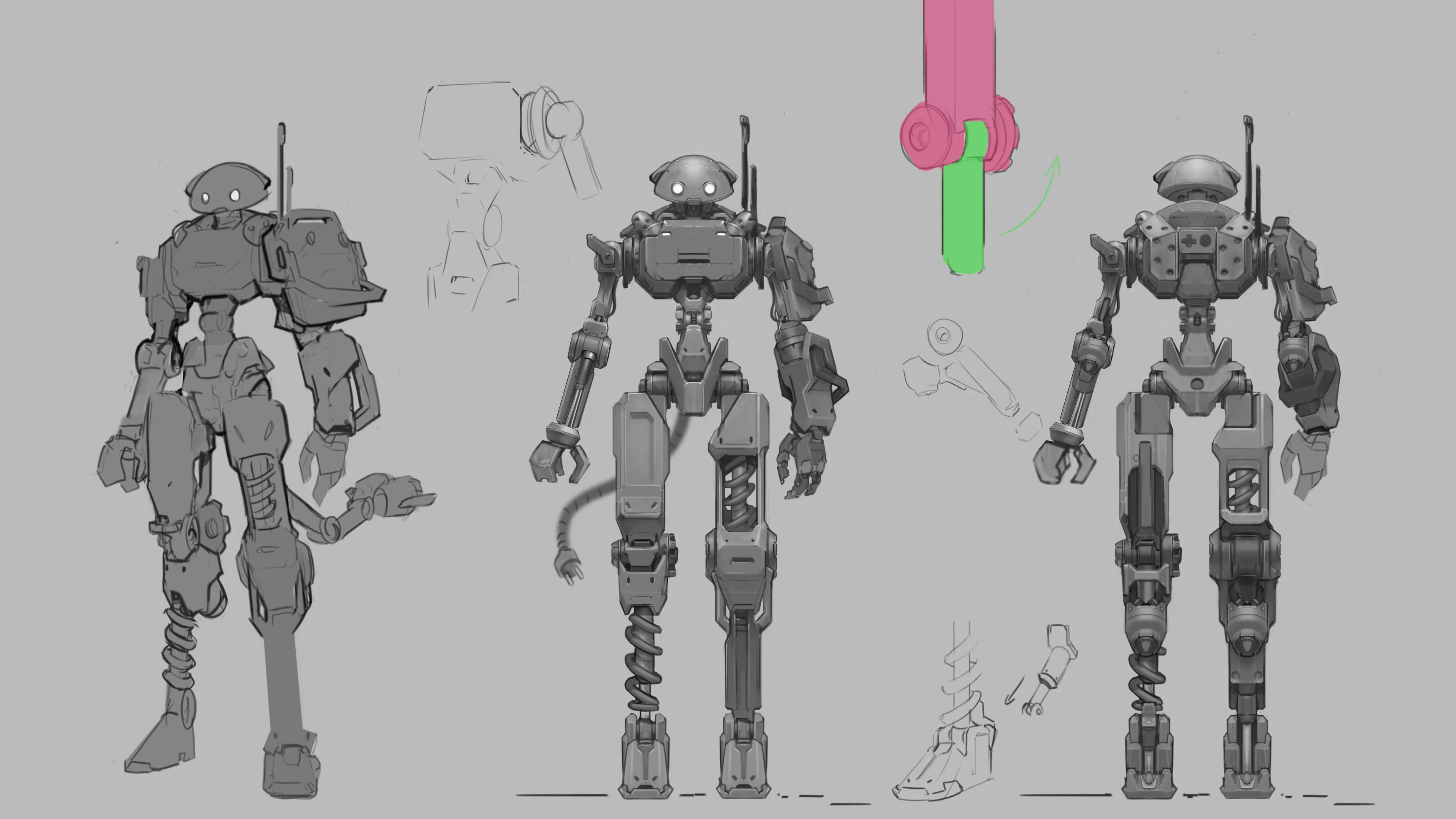 A sketch of Gizmo the mech