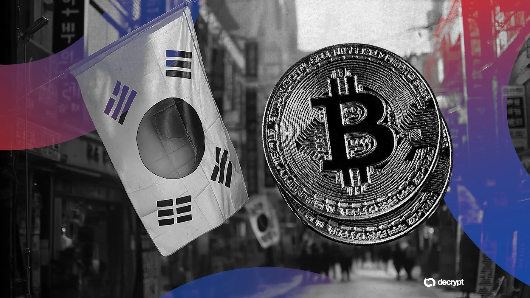 South Korea and Bitcoin motif. Image: Decrypt