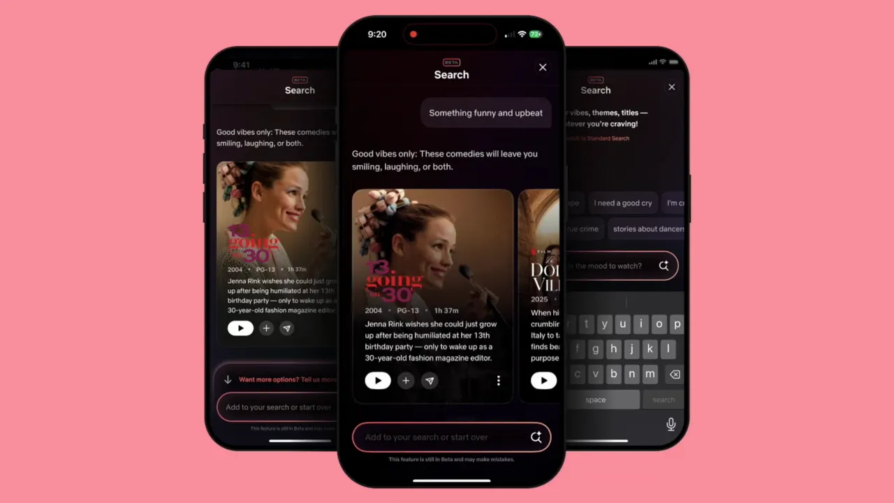 A look at Netflix's new generative AI-powered search feature. Image: Netflix