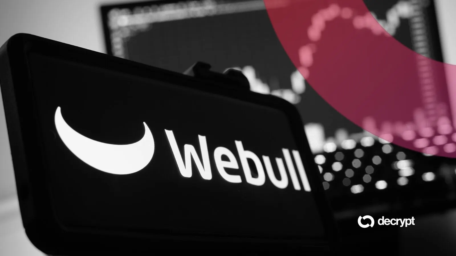 Webull logo on a smartphone. Image: Shutterstock/Decrypt